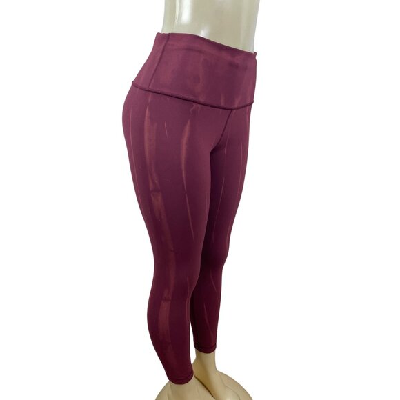 Lululemon Wunder Train Women's High Rise Tight 25" Leggings Fade Sun Red Merlot - Picture 2 of 5